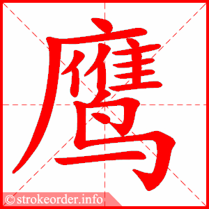 stroke order animation of 鹰