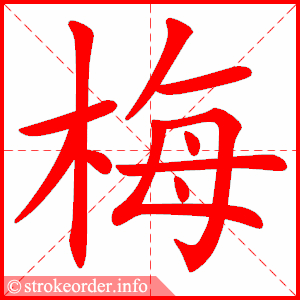 stroke order animation of 梅