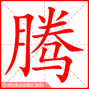 stroke order animation of 腾