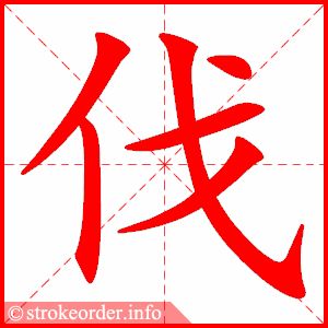 stroke order animation of 伐