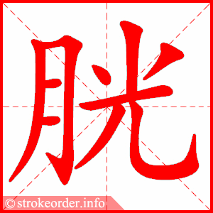 stroke order animation of 胱