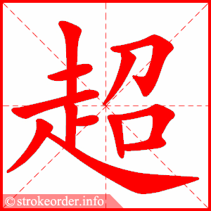 stroke order animation of 超