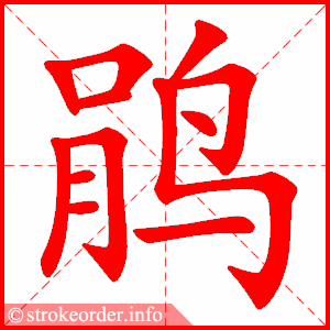 stroke order animation of 鹃