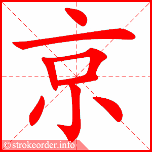 stroke order animation of 京