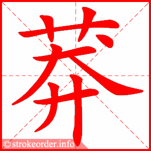 stroke order animation of 莽