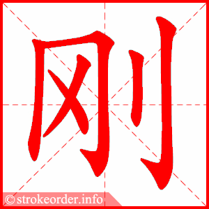 stroke order animation of 刚