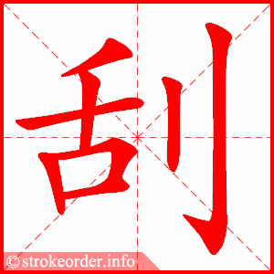 stroke order animation of 刮