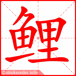 stroke order animation of 鲤
