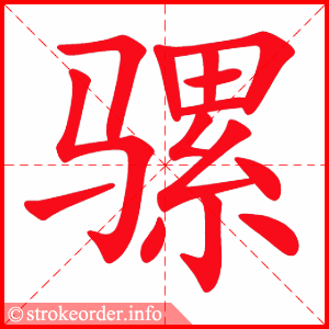 stroke order animation of 骡