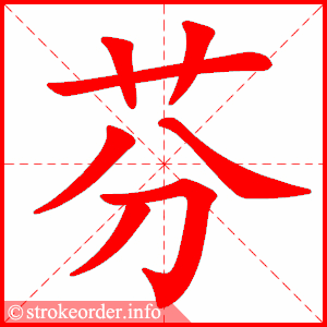 stroke order animation of 芬