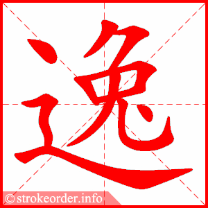 stroke order animation of 逸