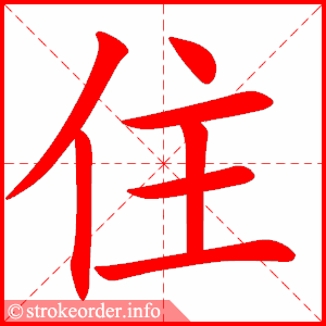 stroke order animation of 住
