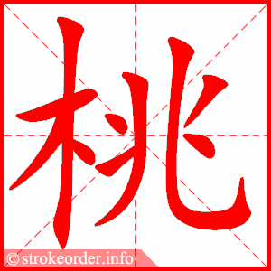 stroke order animation of 桃