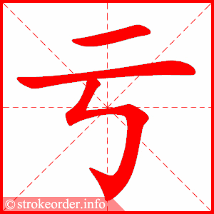 stroke order animation of 亏