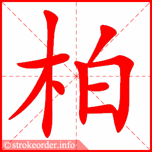 stroke order animation of 柏