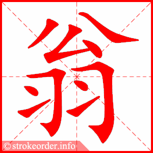 stroke order animation of 翁