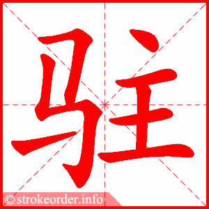 stroke order animation of 驻