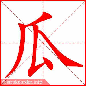 stroke order animation of 瓜